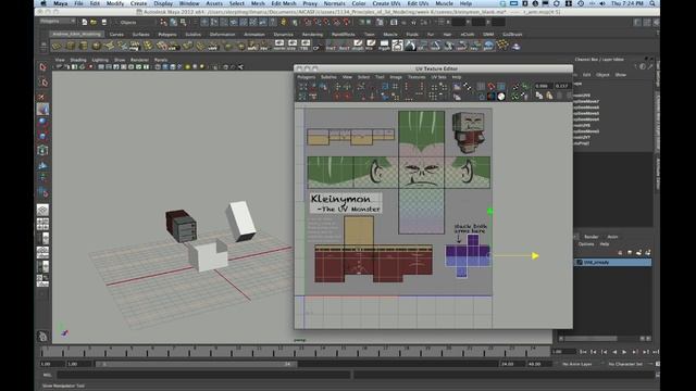 Introduction to UVing in Maya Part 4: UVing the Kleinymon (papercraft) смотреть онлайн