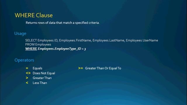 63. SQL WHERE Statement (Programming In Access 2013) смотреть онлайн