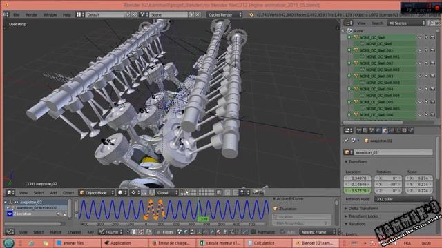 V12 engine solidworks & Blender test 4 смотреть онлайн