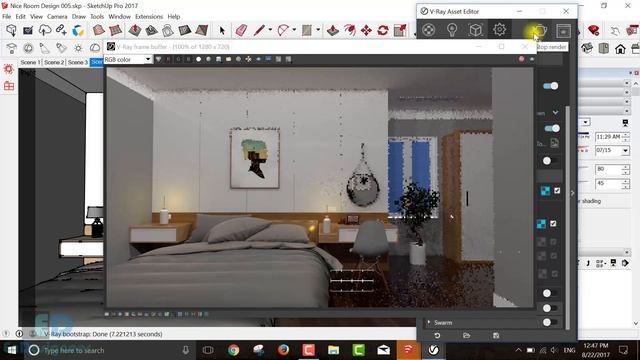 architectural renderings 3d | Nice Room Design (005) rendering with vray 3.4 for sketchup 2017 смотреть онлайн