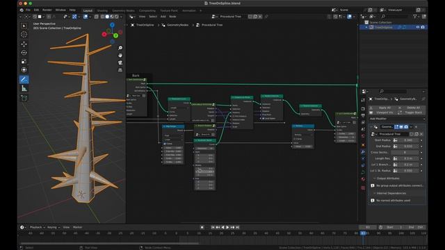 Blender Geometry Nodes - Procedural Tree Tutorial смотреть онлайн