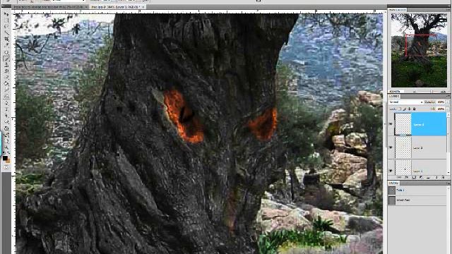 how to make a tree with a face photo manipulation in gimp or photoshop смотреть онлайн