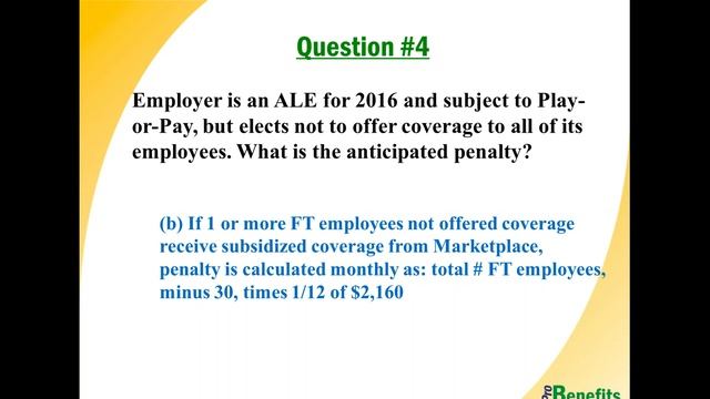 2016-11-15 ProBenefits Webinar - A Training Quiz on ACA Play or Pay Compliance смотреть онлайн