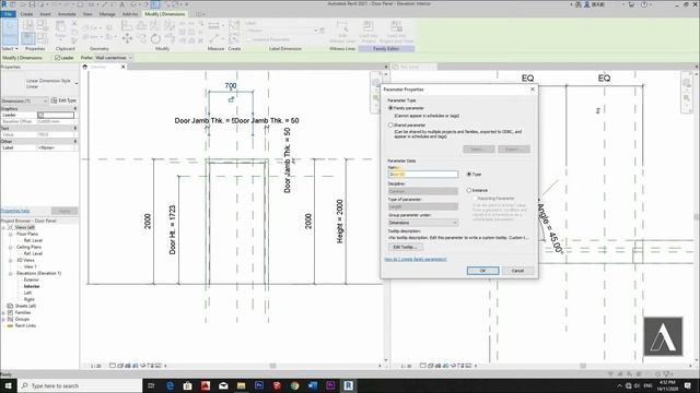 Parametric Door Tutorial That Can Be Opened & Closed - REVIT 2021 смотреть онлайн