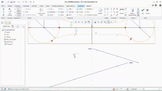 spanner design on Creo 3.0 смотреть онлайн