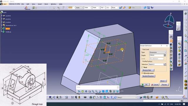 Part Modelling | For Beginners | Practice models for Catia V5 #6 смотреть онлайн