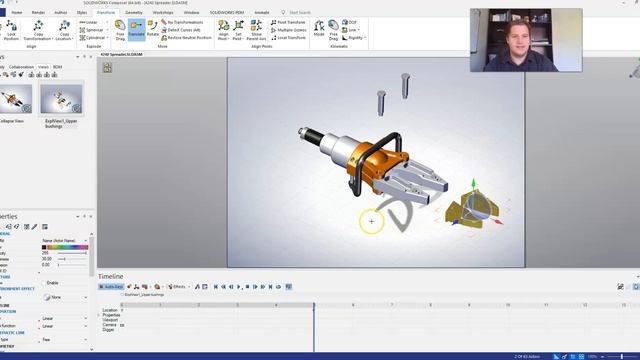 Creating exploded animation in SOLIDWORKS Composer. смотреть онлайн