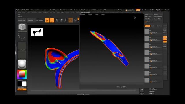 How to Visualize Wall Thickness for 3D Printing in Zbrush? | Lesson 1 | Chapter 14 | Zbrush 2021.5 смотреть онлайн