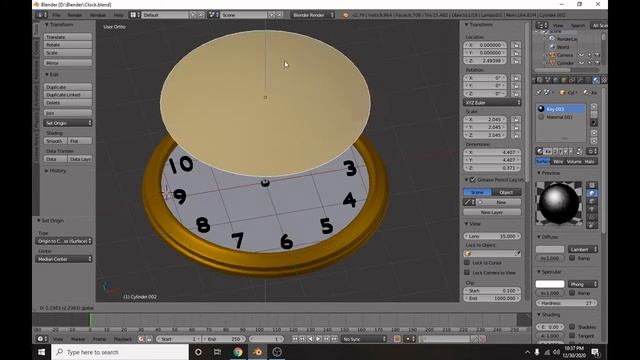 Blender 2.7 Modeling Timelapse - Simple Clock смотреть онлайн