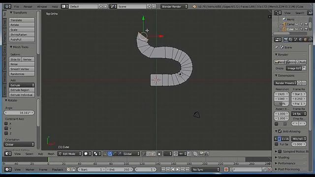 Blender tutorial: blender for beginner in Hindi Urdu Lesson 4 extruding shapes смотреть онлайн