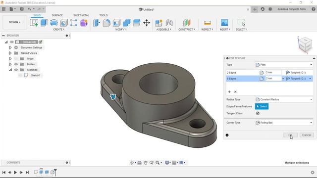 Fusion 360 Tutorial Series | Bearing Housing смотреть онлайн