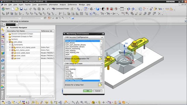 NX8 - Create CAM Setup template using "Browse for a Setup Part" смотреть онлайн