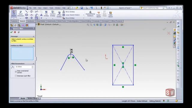 Solidworks tutorial for beginners 2018 part 12 (Sketch Fillet)||Solidworks RUET||Bangla Tutorial|| смотреть онлайн