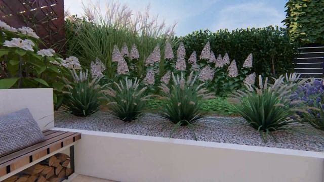 Living Garden Design with Pool / Garden in the City / Sketchup смотреть онлайн