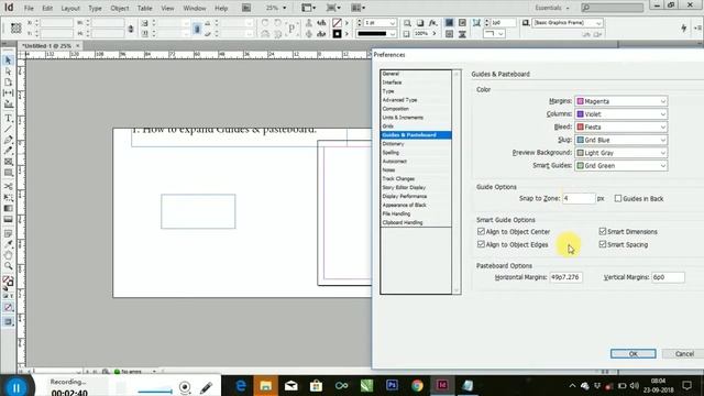 Indesign how to increase & decries Guides & pasteboard-margin & column *in indesign software* смотреть онлайн