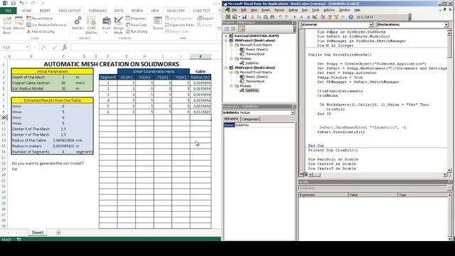 Large Mesh Creation using VBA and Solidworks 2015 смотреть онлайн