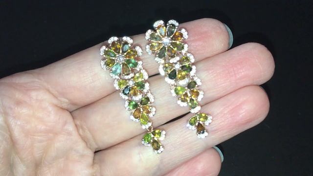 Длинные серебряные серьги с турмалинами смотреть онлайн