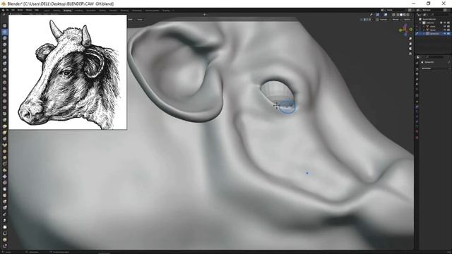 Sculpting Cow Head - Blender Timelapse смотреть онлайн