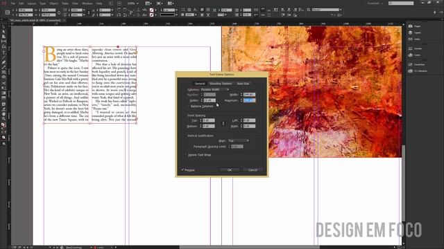 Curso de Indesign CC 2015 - Aula 31 Configurando colunas de quadro de texto смотреть онлайн