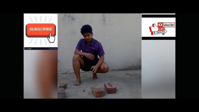 How to crack/break a brick/eet by hand, simple trick in hindi смотреть онлайн