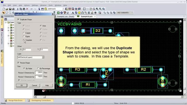CADSTAR: Using duplicate shape to create a template смотреть онлайн