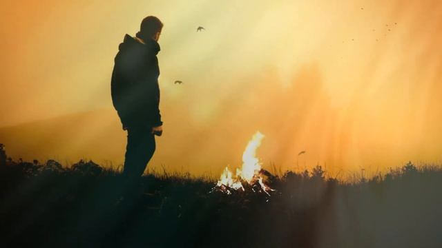 Футаж №12 Костер на закате