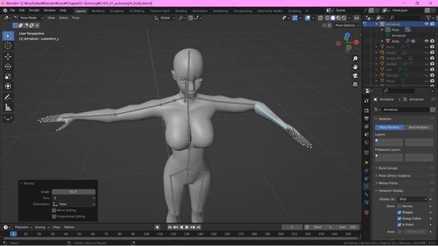 블렌더 캐릭터 스키닝 part01(Blender Character Skinning part01) смотреть онлайн