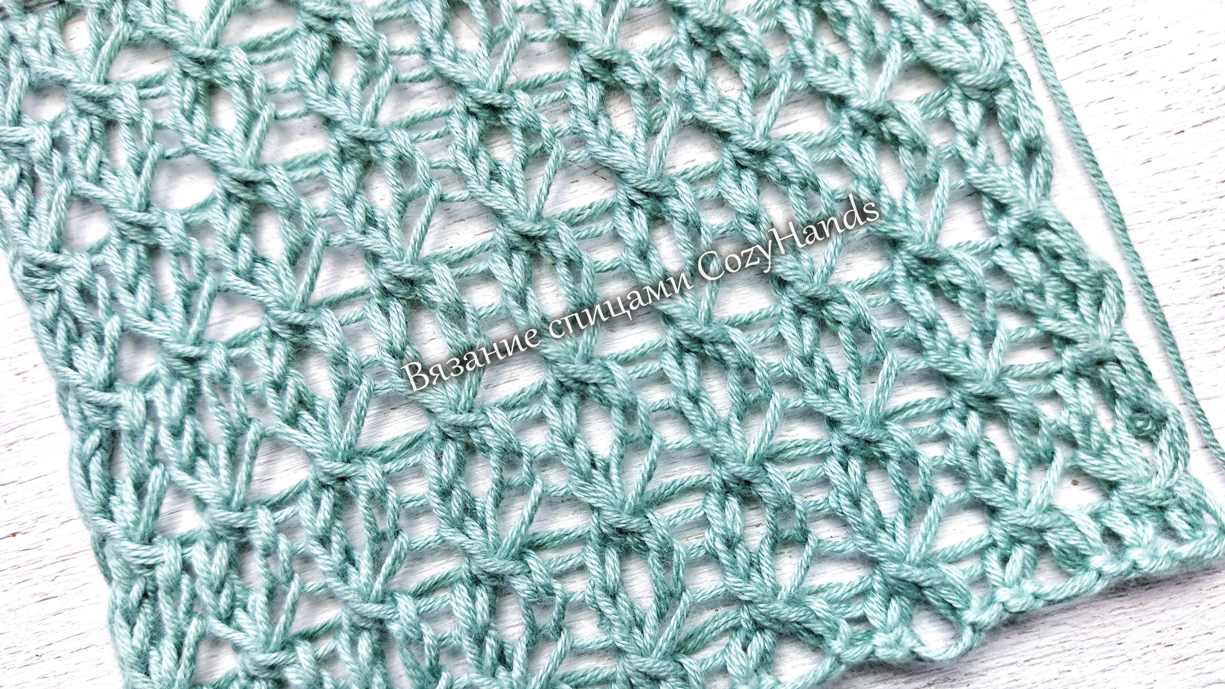 Простой ажурный узор а-ля Кучинелли для вязания джемпера, топа, палантина смотреть онлайн