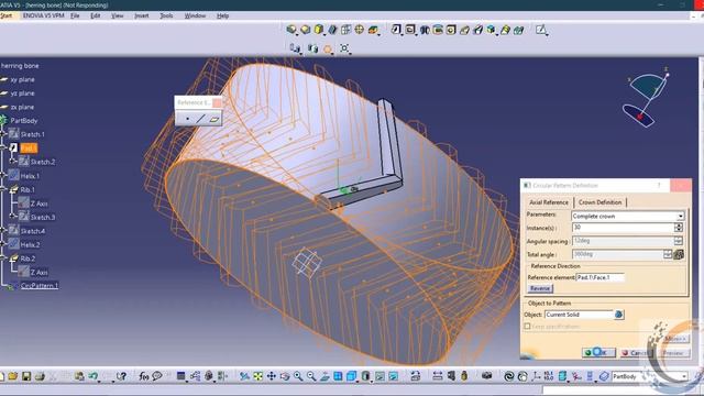 How to draw simple bevel and herringbone gear in catia v5 смотреть онлайн