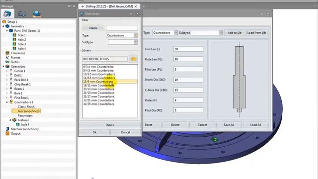 ZW3D CAM Hole Cutting Tutorial - Countebore смотреть онлайн