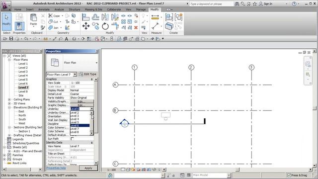 REVIT ARCH 2012 CLIPBOARD 10 COPY PASTE ALIGN TO CURRENT VIEW смотреть онлайн