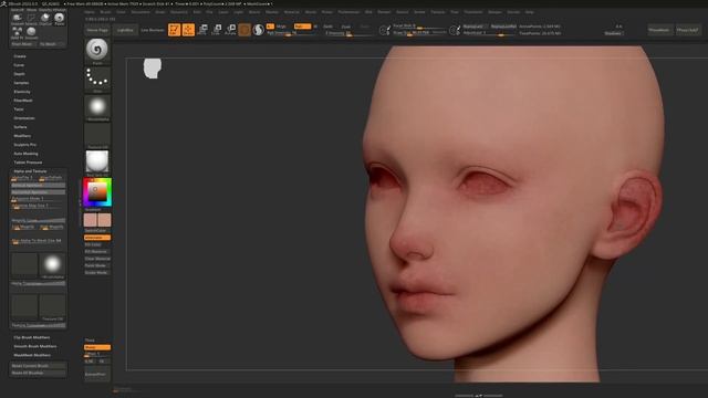 Painting Skin for Characters with polypaint in Zbrush 2022 #Zbrush #Pixologic смотреть онлайн