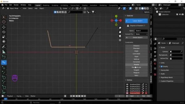 Blender Cad sketcher tutorial