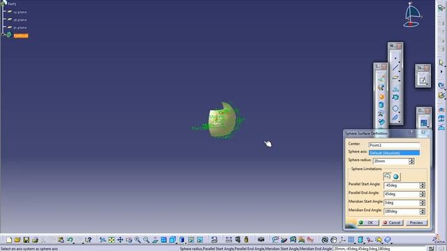 Catia V5 Tutorials|Wireframe and Surface Design|Spherical Surface смотреть онлайн