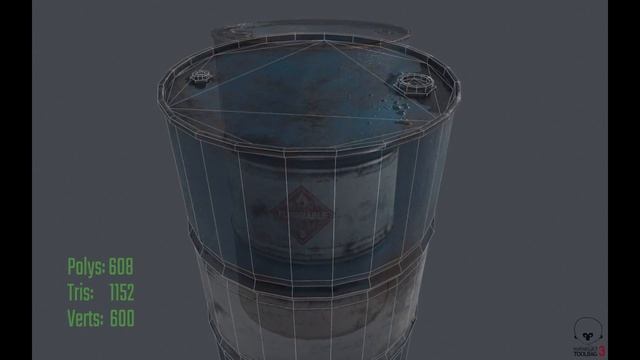3D Oil Barrel with PBR shaders смотреть онлайн