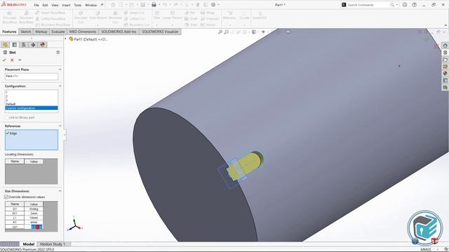 SOLIDWORKS - Creating a Feature Library (Slot and Special Hole) 📚 смотреть онлайн