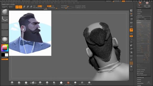 Zbrush Timelapse - Music with beard смотреть онлайн