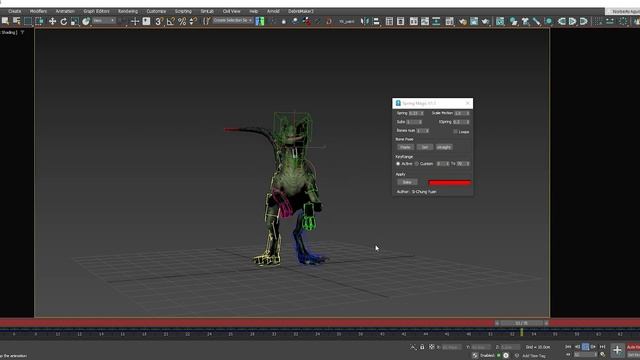 Animating a Raptor using 3ds Max CAT. Polishing with CAT animation layers. смотреть онлайн