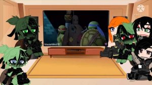 Donnie Raph Mikey and friends react to Leo[ tmnt 2012 + gacha club]