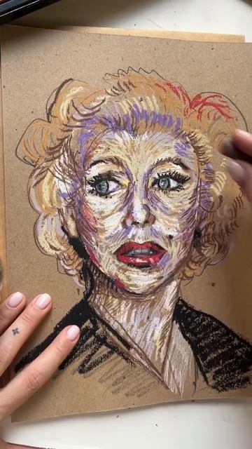 Портрет масляной пастелью #mungyo #oilpastel #портрет #мэрилин #art #арт #drawing #painting #рисуно смотреть онлайн
