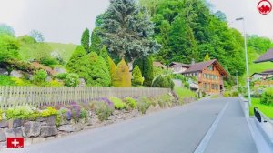 Швейцарская долина Райхенбах _ красивая деревня в Швейцарии 4K ｜ Лето в Швейцарии