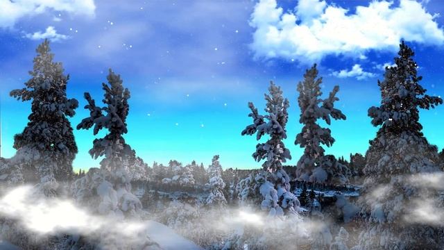 Snow forest. Day follows night. Nice music. Снежный лес. День сменяет ночь. Красивая музыка. смотреть онлайн
