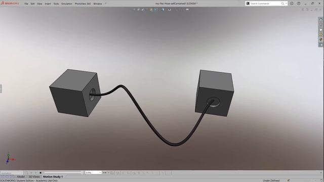 Flexible Cable Wire Hose Pipe Bend Motion Animation SolidWorks - first attempt - seamless loop смотреть онлайн