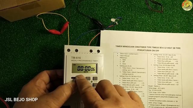 SINOTIMER TYPE TM616 30 A 12 VOLT 28 TYPE PENGATURAN ON OFF WEEKLY TIMER JSL BEJO SHOP
