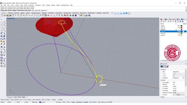 How to Model Split 4-Prong Ring in Rhino (2019): Jewelry CAD Design Tutorial #61 смотреть онлайн