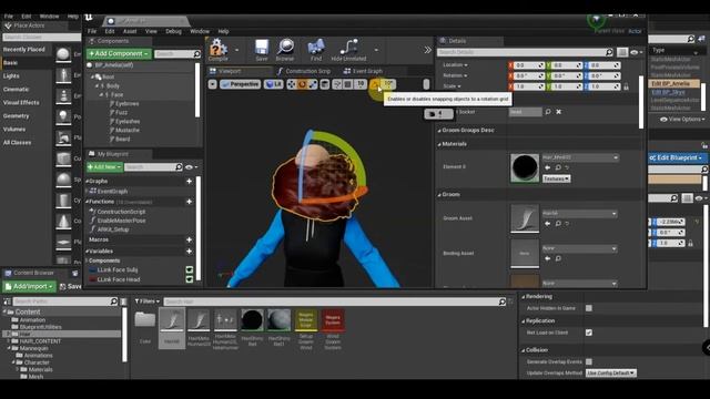 Add Hair (Groom) to a MetaHuman No Binding needed