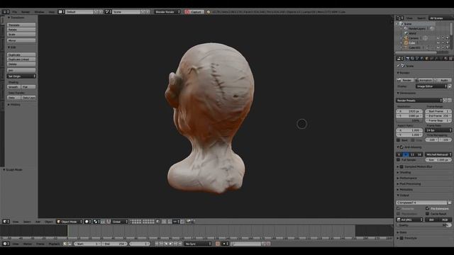 Blender 2.79 Zombie Head Sculpt смотреть онлайн