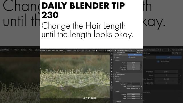 Daily Blender Tip 230 - Quick Grass in Eevee (Blender 2.8) смотреть онлайн