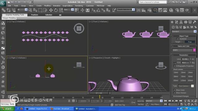 Movie Camera with Path in 3DMax TuT - تحريك الكامرة على مسار смотреть онлайн