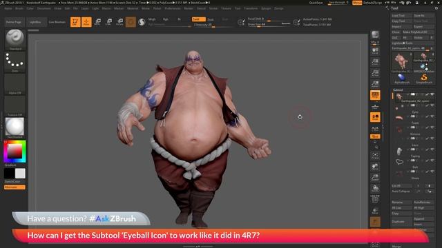 #AskZBrush: “How can I get the Subtool 'Eyeball Icon' to work like it did in 4R7?” смотреть онлайн
